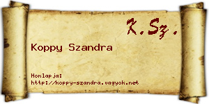 Koppy Szandra névjegykártya